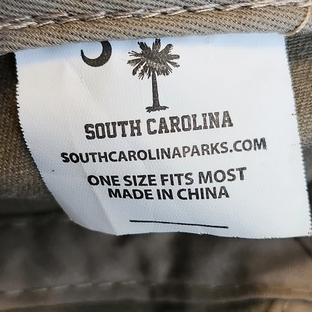 Embroidered olive khaki South Carolina SC Palmetto Crescent Washed Cap Hat